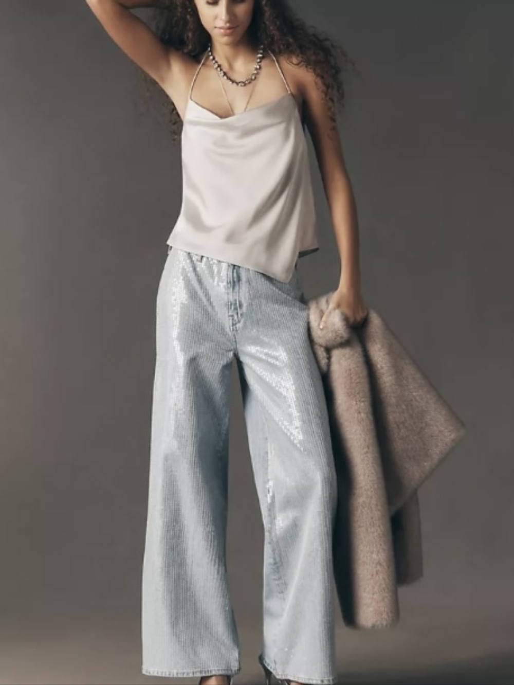PILCRO By Anthropologie | Sequin High-Rise Wide Leg Jeans - Picture 3 of 16